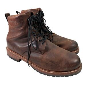 Wilcox Boots Shiloh 1502 Rust Brown Leather Lace Up Men's Size Wide 10.5